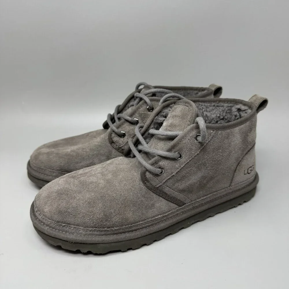 UGG NEUMEL Charcoal SUEDE SHEEPSKIN CASUAL ANKLE MEN'S BOOTS SIZE US 10